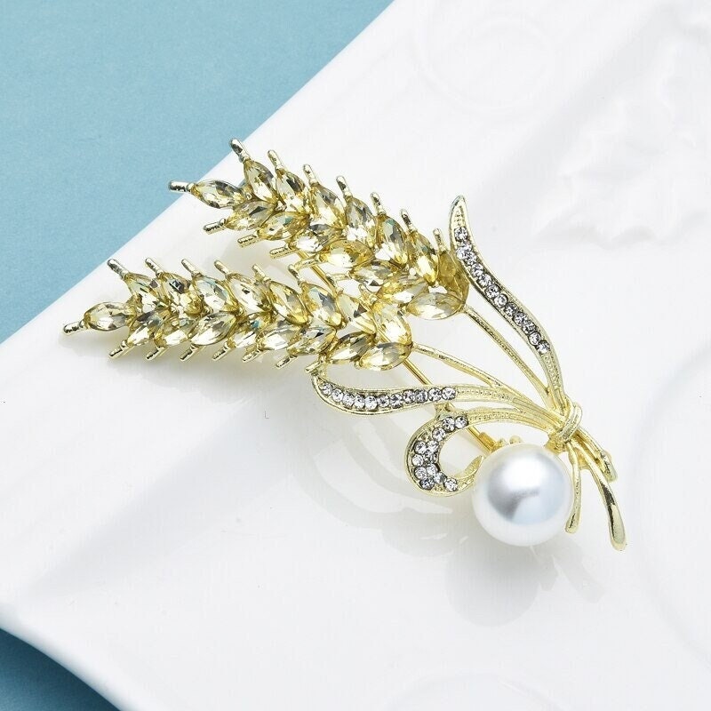 Pearl Flower Brooches For Women Unisex Rhinestone Pretty Flower Party  Office Brooch Pins Gifts