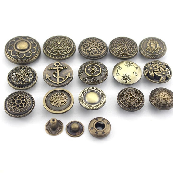 10sets/lot Snap Button Metal Buttons Decoration DIY for