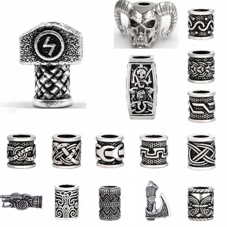 31 Designs Viking Runes Hair Braid Beard Dreadlock Beads - Etsy