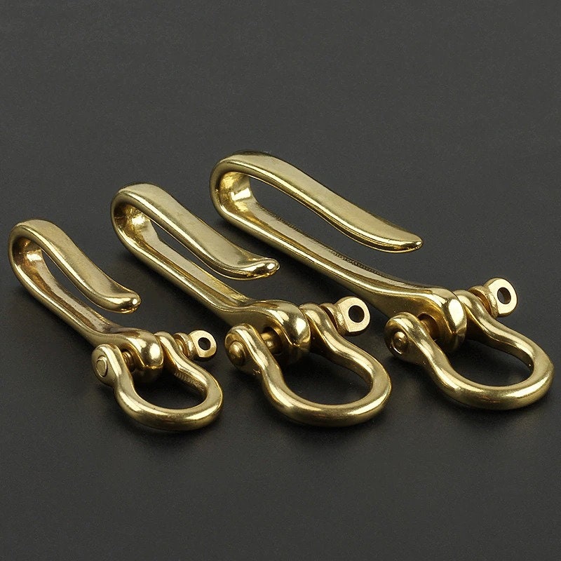 Keychain Fish Hook Hardware - (Solid Brass) Medium - 60mm by Rocky Mountain Leather Supply