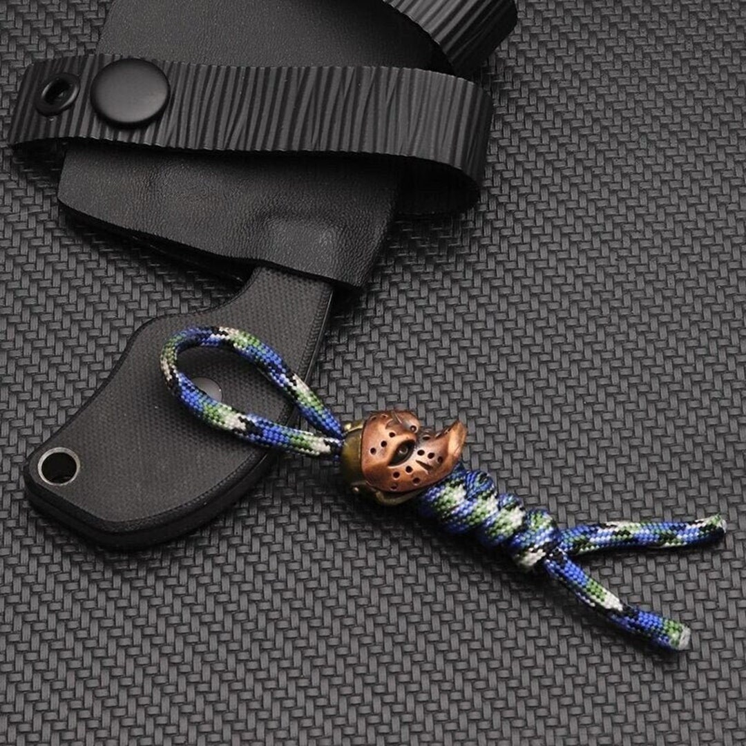 Duck Mask Knife Beads Paracord Outdoors Tools Accessories EDC Brass Copper  DIY Lanyard Pendants Key Rings Hanging Zipper Charm Paracord Bead 