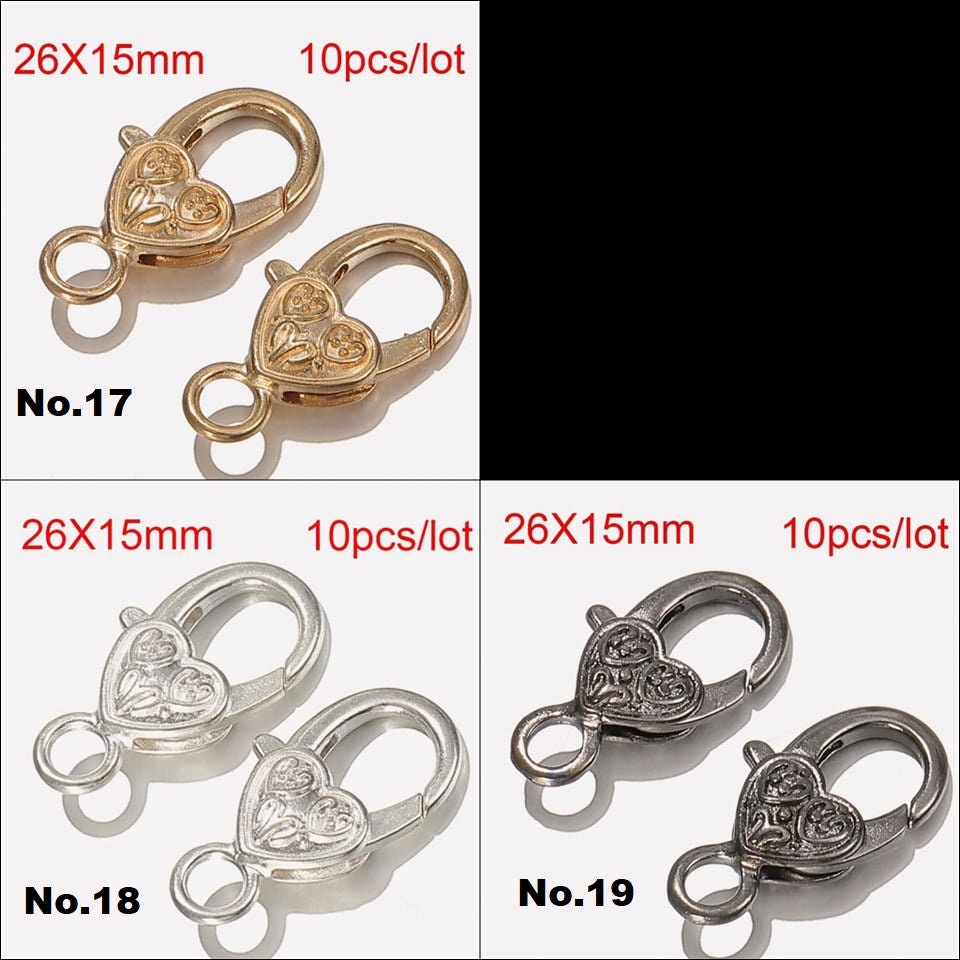 10pcs Clasp Hooks Necklace Antique Silver Flower Lobster Hook DIY Jewelry  Access