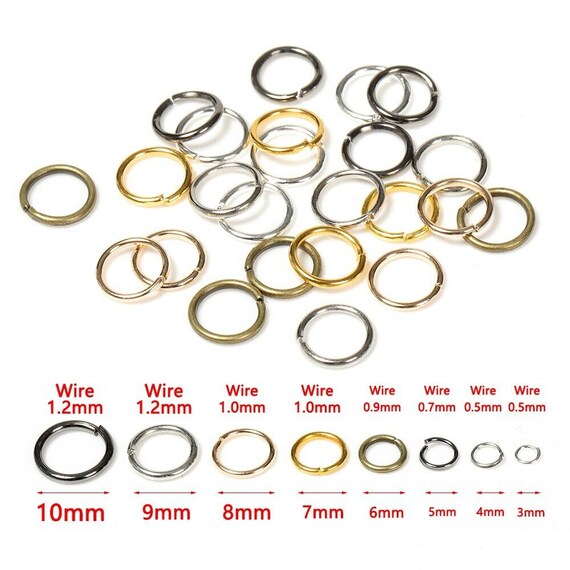 Jump Rings Of 6 Mixed Sizes, 4mm 5mm 6mm 7mm 10mm, With Lobster