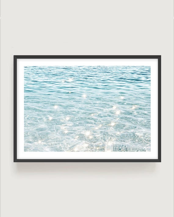 Coastal Sparkle Fine Art Print, Crystal Clear Ocean Photography, Framed or Unframed