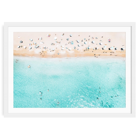 Aerial Beach Print, Coastal Wall Art, Modern Summer Decor