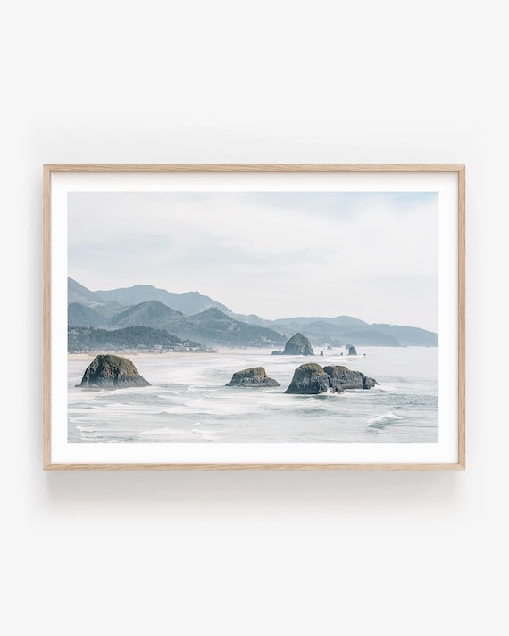Oregon Coast Wall Art - Muted Seascape Photography Print