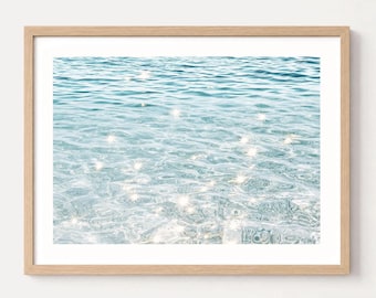 Coastal Sparkle Fine Art Print, Crystal Clear Ocean Photography, Framed or Unframed