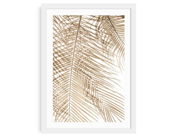 Botanical Wall Art: Neutral Palm Leaf Fine Art Print, Minimalist Tropical Decor