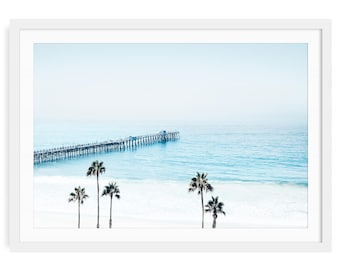 San Clemente Pier Wall Art - Coastal Ocean Photography Print, California Beach Photo Print, Framed Ocean Art, Modern Beach House Decor