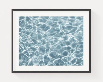 Caribbean Sea Blue Water Fine Art Print, Tropical Ocean Coastal Summer Wall Art
