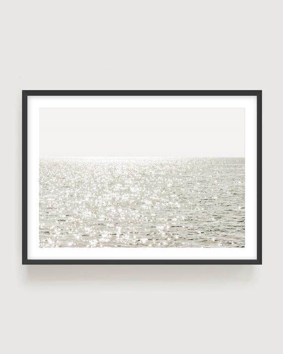 Sparkling Ocean Minimalist Coastal Wall Art - Framed or Unframed Photography Print