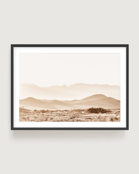 Boho Desert Landscape Wall Art - Beige Neutral Minimalist Photography Print