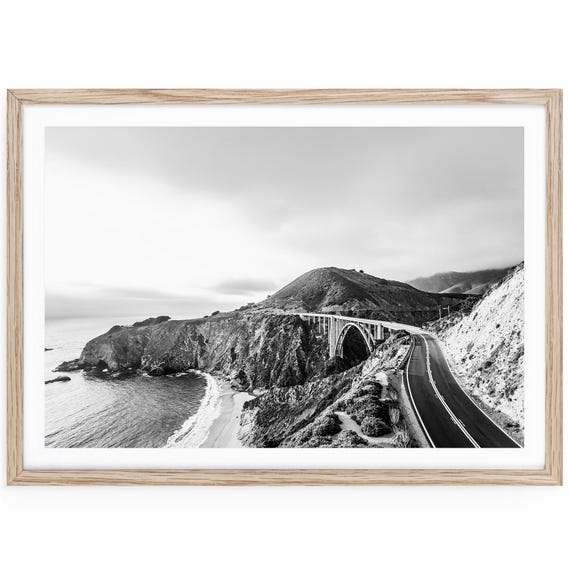 Big Sur Black and White Photography Print: California Coastal Wall Art