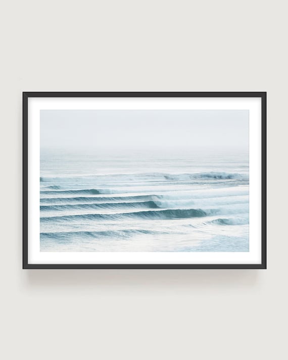 Blue Ocean Waves Wall Art - Minimalist Seascape Photography