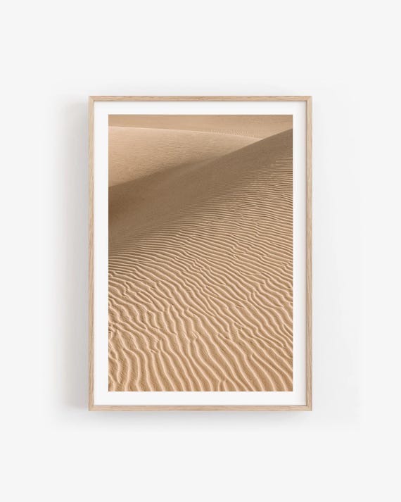 Minimalist Desert Sand Print: Beige Neutral Dune Photography Wall Art, Modern Texture Artwork