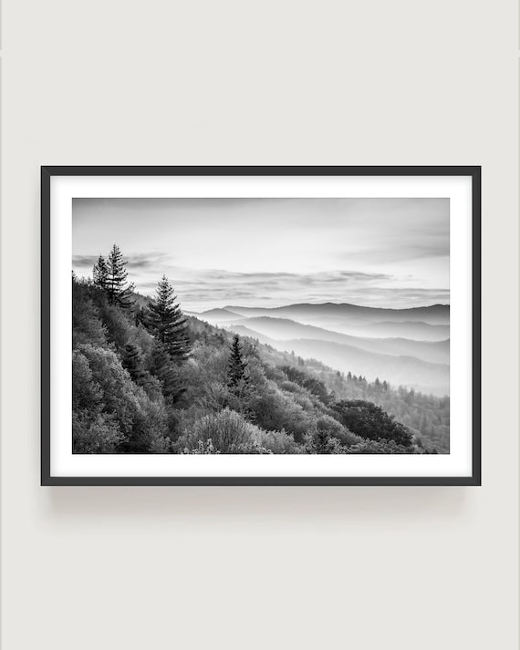 Smoky Mountains Print - Black and White Fine Art Photography