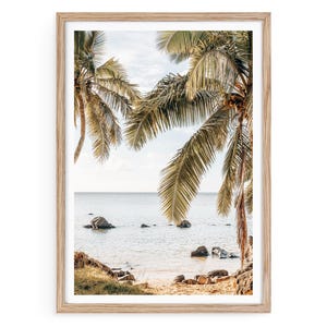 Hawaii Beach Palm Tree Print: Tropical Island Coastal Photography