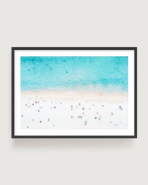 Aerial Beach Print - Coastal Wall Art Photography, Minimalist Ocean Decor