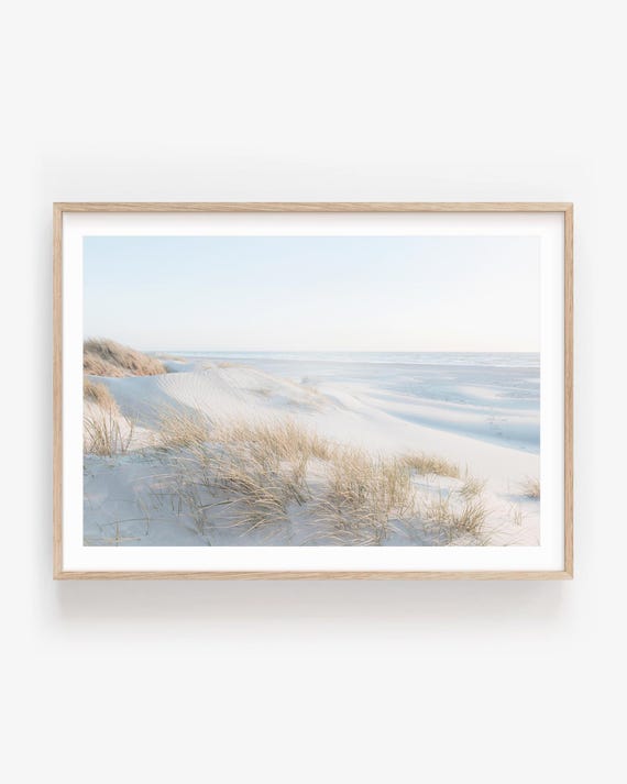 Beach Grass Photography Print - Neutral Minimalist Coastal Wall Art