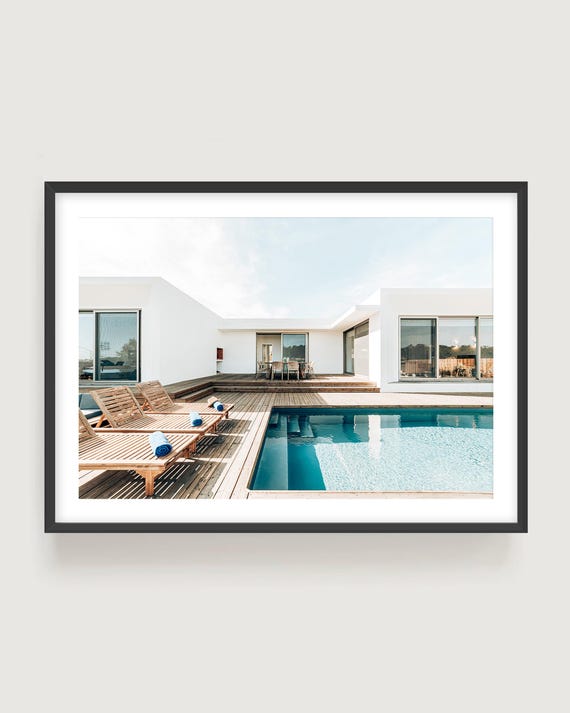 Minimalist Pool Photography Print - Modern Summer Wall Art