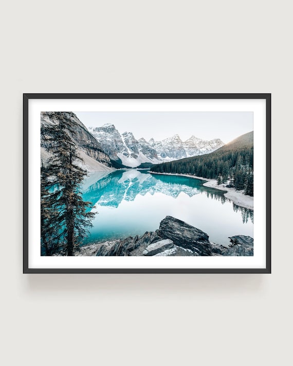 Moraine Lake Wall Art Print, Canadian Mountains Landscape Fine Art Photography