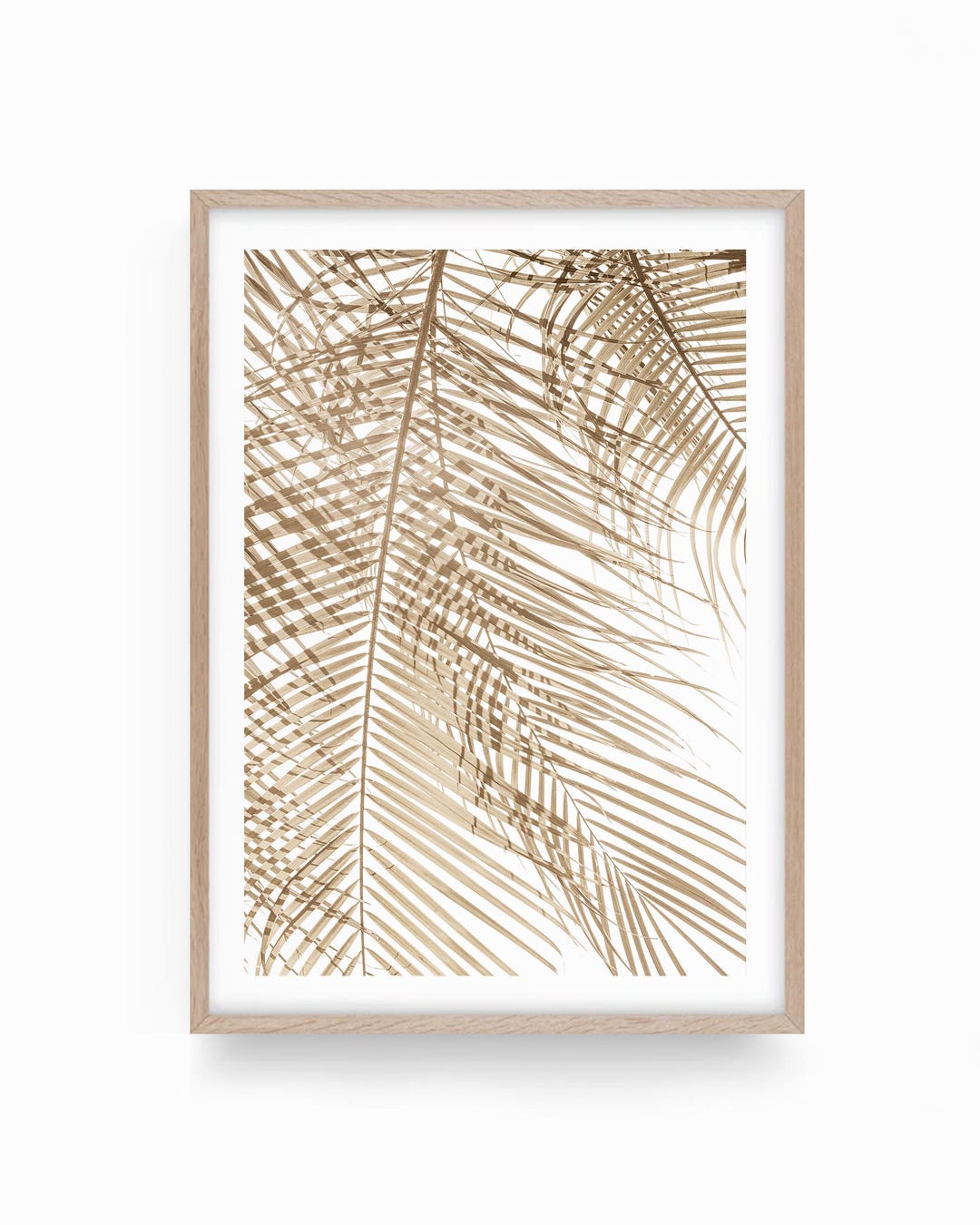 Botanical Wall Art - Neutral Palm Leaf Fine Art Print, Minimalist ...