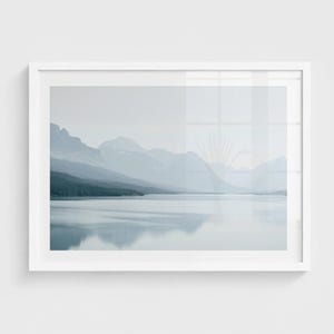 Lake Tahoe Wall Art - Neutral Mountain Lake Print, Minimalist Modern Photography