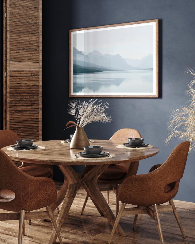 Arte mural del lago Tahoe: impresión de un lago de montaña neutro, fotografía moderna minimalista imagen 6