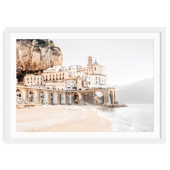 Amalfi Coast Print, Beige Neutral Fine Art Photography, Coastal Italy Wall Art
