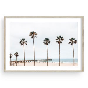 Stampa artistica di Manhattan Beach, fotografia costiera della California, decorazione di una casa da surf sul molo costiero dell'oceano di Los Angeles