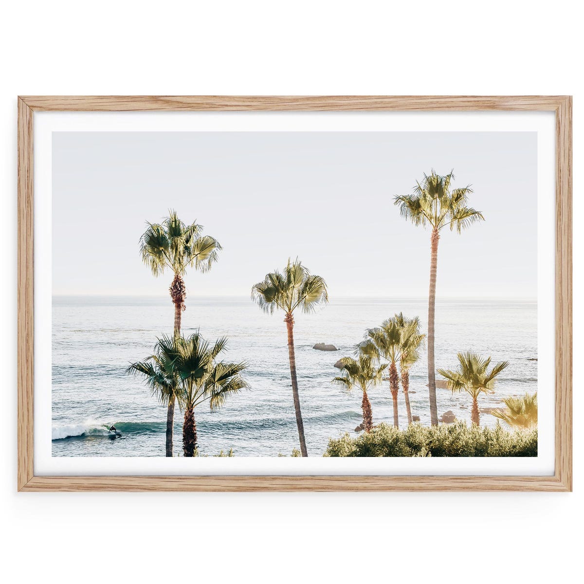California Coastal Fine Art Print, Laguna Beach Neutral Wall Art, Framed Pacific Palm Trees Seascape, Coastal Living Room, Bedroom Decor - Etsy