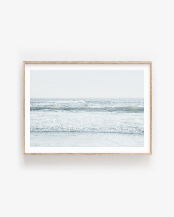 Blue Ocean Photography Print: Minimalist Coastal Wall Art, Calming Seascape Fine Art