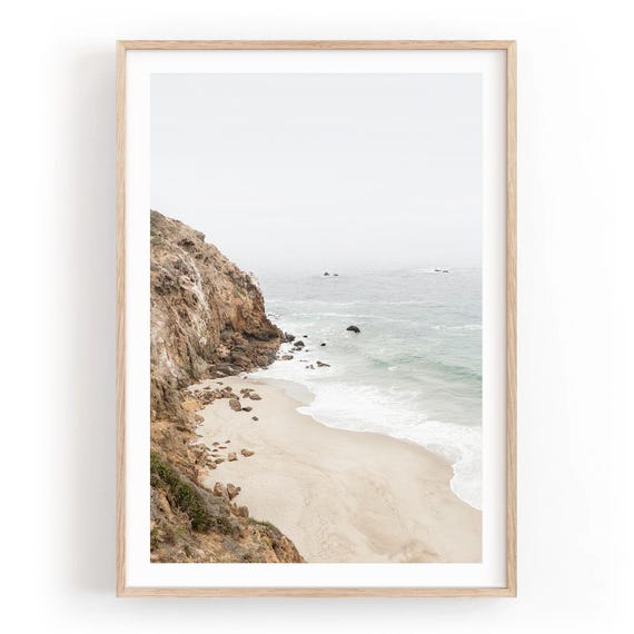 Big Sur Beach Print: Minimalist Coastal Cliff Art