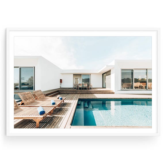 Minimalist Pool Photography Art Print: Modern Summer Wall Decor