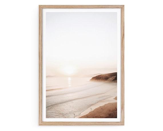 Sunset Beach Print: Minimalist Coastal Fine Art