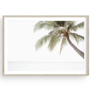 Palm Tree Print – Modern Coastal Wall Art, Framed or Unframed Tropical Beach Photo, Minimalist Summer Decor, Palm Tree Wall Art