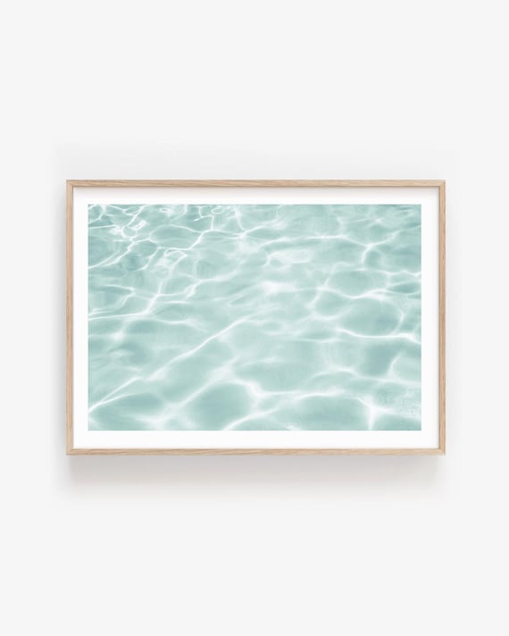 Modern Coastal Wall Art: Aquamarine Water Reflections Print, Minimalist Ocean Photography