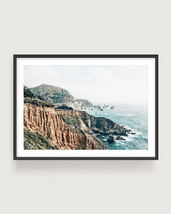 Big Sur Wall Art Print - California Pacific Ocean Cliffs, Coastal Photography