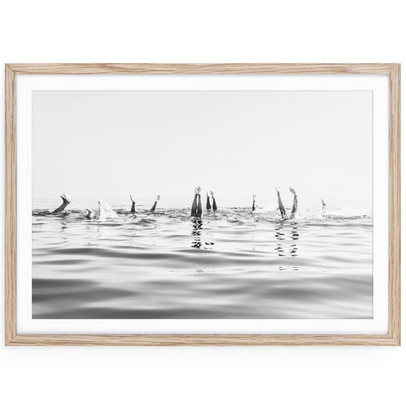 Swimmers Fine Art Print: Black and White Lake Photography