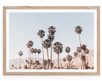 Palm Springs Fine Art Print - Framed California Landscape Wall Art, Palm Trees and Mountains Scenic Decor