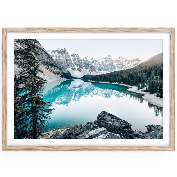 Moraine Lake Print, Canadian Rocky Mountains Landscape, Horizontal Wall Art