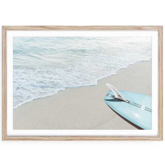 Surfboard Fine Art Print, Beachy Coastal Photography, Framed or Unframed Wall Art
