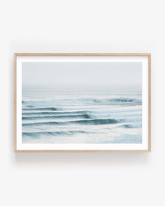Blue Ocean Waves Wall Art - Minimalist Seascape Photography