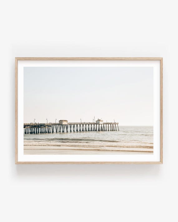 San Clemente Pier Fine Art Print - Neutral Coastal Wall Art, Minimalist Beach Photography