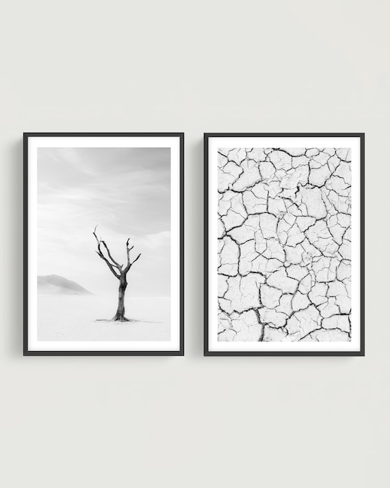 Black and White Desert Wall Art Set - Minimalist Photography for Modern Decor