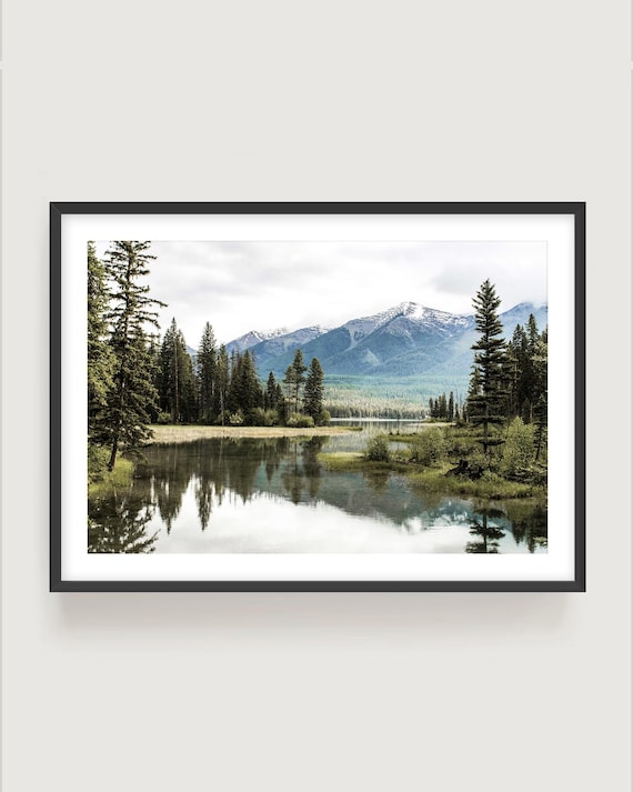 Mountain Lake Fine Art Print, Montana Landscape Photography, Woodland Home Decor