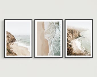 Big Sur Coastal Photography Prints - California Ocean Gallery Wall Art Set