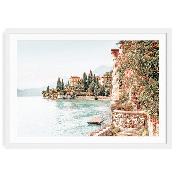 Lake Como Italy Print, Neutral Coastal Landscape Photography, Framed or Unframed Wall Art