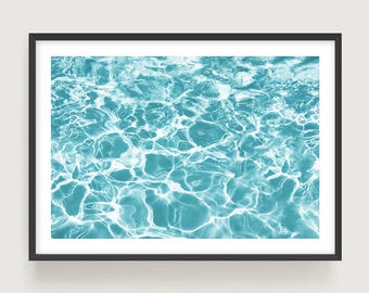 Aqua Water Ripple Print – Summer Photography, Coastal Wall Art