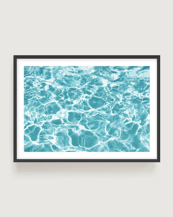 Aqua Pool Water Print - Summer Photography Print, Water Ripples Wall Art